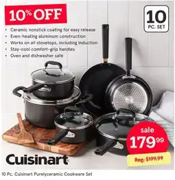 Kitchen Stuff Plus 10 Pc. Cuisinart Purelyceramic Cookware Set offer