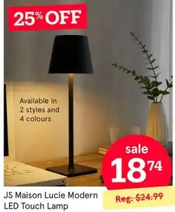Kitchen Stuff Plus JS Maison Lucie Modern LED Touch Lamp offer