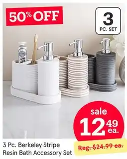 Kitchen Stuff Plus 3 Pc. Berkeley Stripe Resin Bath Accessory Set offer