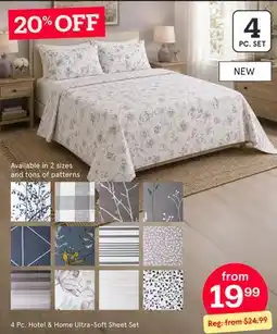 Kitchen Stuff Plus 4 Pc. Hotel & Home Ultra-Soft Sheet Set offer