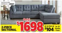 Surplus Furniture Marleton Denim 2Pc Sectional offer