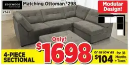 Surplus Furniture Kirkland Grey 4PC Modular Sectional offer