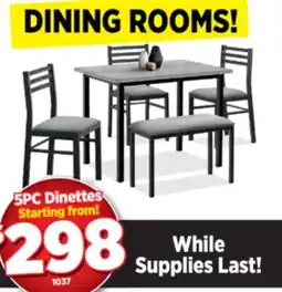Surplus Furniture Grey/Black 5Pc Dinette offer