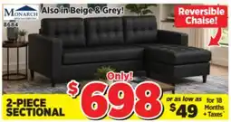 Surplus Furniture Black Leather-Look 2Pc Sectional offer