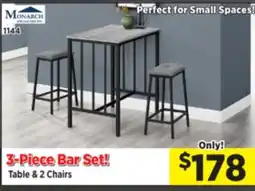 Surplus Furniture Grey/Black 3Pc Bistro Dinette offer