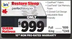 Surplus Furniture Serta Perfect Sleeper Restore Sleep Firm Queen Mattress offer