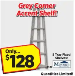 Surplus Furniture Grey Corner Accent Shelf offer