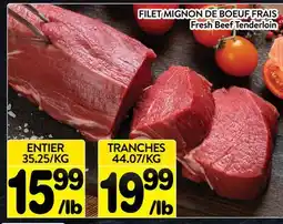 Supermarché PA FILET MIGNON DE BOEUF FRAIS | Fresh Beef Tenderloin offer