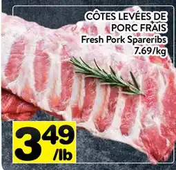 Supermarché PA CÔTES LEVÉES DE PORC FRAIS | Fresh Pork Spareribs offer