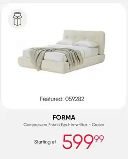 Meubles RD FORMA Compressed Fabric Bed-in-a-Box - Cream offer
