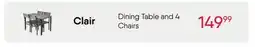 Meubles RD clair - Dining Table and 4 Chairs offer