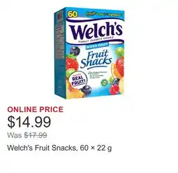 Costco Welch's Fruit Snacks, 60 × offer