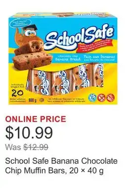 Costco School Safe Banana Chocolate Chip Muffin Bars, 20 × offer