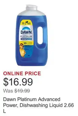 Costco Dawn Platinum Advanced Power, Dishwashing Liquid offer