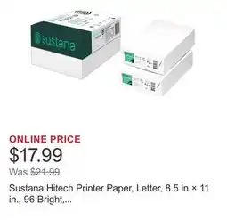 Costco Sustana Hitech Printer Paper, Letter, 8.5 in × 11 in., 96 Bright, 24 lb offer