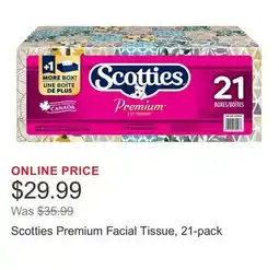 Costco Scotties Premium Facial Tissue, 21-pack offer