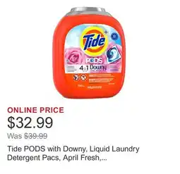 Costco Tide PODS with Downy, Liquid Laundry Detergent Pacs, April Fresh, 104-count offer