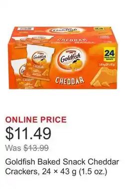Costco Goldfish Baked Snack Cheddar Crackers, 24 × 43 g (1.5 oz.) offer