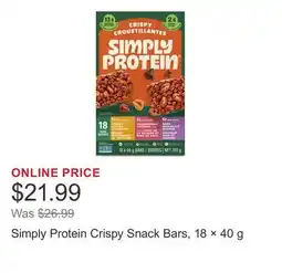 Costco Simply Protein Crispy Snack Bars, 18 × offer