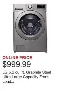 Costco LG 5.2 cu. ft. Graphite Steel Ultra Large Capacity Front Load Washer with 6Motion Technology offer