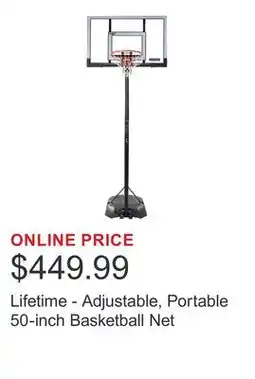 Costco Lifetime - Adjustable, Portable 50-inch Basketball Net offer