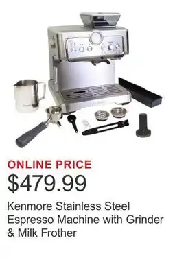Costco Kenmore Stainless Steel Espresso Machine with Grinder & Milk Frother offer