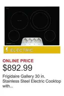 Costco Frigidaire Gallery 30 in. Stainless Steel Electric Cooktop with Backlit LED Knobs offer