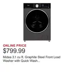 Costco Midea 3.1 cu ft. Graphite Steel Front Load Washer with Quick Wash Option offer