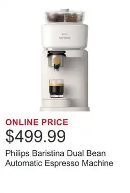 Costco Philips Baristina Dual Bean Automatic Espresso Machine offer