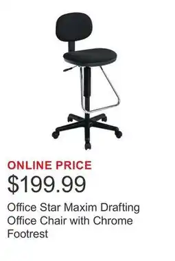 Costco Office Star Maxim Drafting Office Chair with Chrome Footrest offer