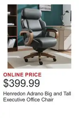 Costco Henredon Adrano Big and Tall Executive Office Chair offer