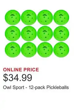 Costco Owl Sport - 12-pack Pickleballs offer