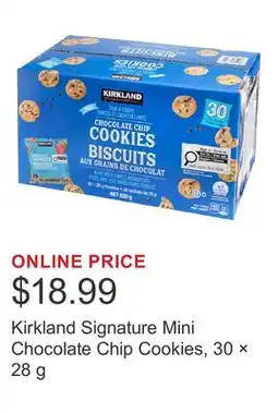 Costco Kirkland Signature Mini Chocolate Chip Cookies, 30 × offer