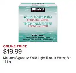 Costco Kirkland Signature Solid Light Tuna in Water, 8 × offer