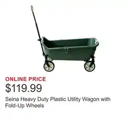 Costco Seina Heavy Duty Plastic Utility Wagon with Fold-Up Wheels offer