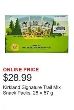 Costco Kirkland Signature Trail Mix Snack Packs, 28 × offer