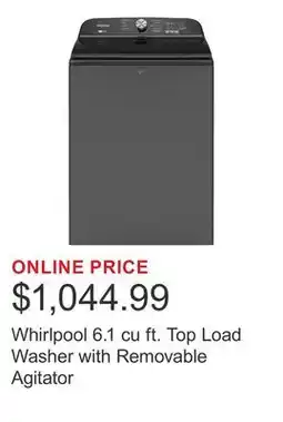 Costco Whirlpool 6.1 cu ft. Top Load Washer with Removable Agitator offer