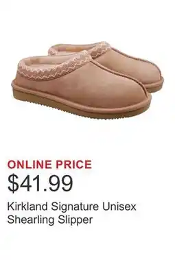 Costco Kirkland Signature Unisex Shearling Slipper offer