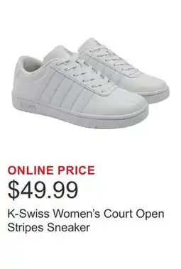 Costco K-Swiss Women's Court Open Stripes Sneaker offer