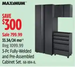 Canadian Tire MAXIMUM 3-Pc Fully-Welded and Pre-Assembled Cabinet Set offer