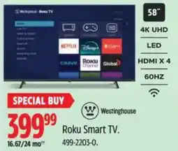 Canadian Tire Roku Smart TV. 4K UHD LED offer