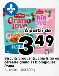 Val-Mont Biscuits croquants, chia frigo ou céréales granolas biologiques Prana offer