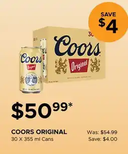 The Beer Store COORS ORIGINAL offer