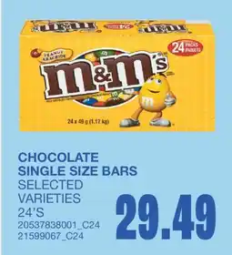 Wholesale Club CHOCOLATE SINGLE SIZE BARS, 24'S offer