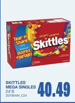 Wholesale Club SKITTLES MEGA SINGLES, 24'S offer