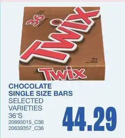 Wholesale Club CHOCOLATE SINGLE SIZE BARS, 36'S offer