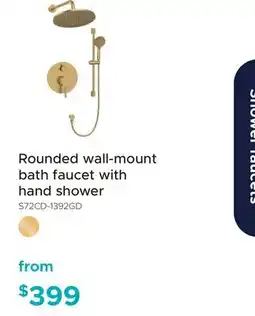 Bath Depot Rounded wall-mount bath faucet with hand shower offer