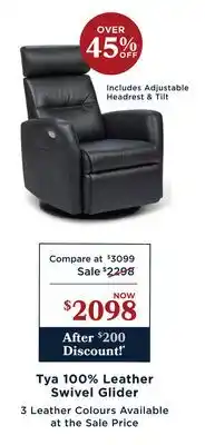 La Z Boy Tya 100% Leather Swivel Glider offer