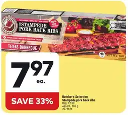 Giant Tiger Butcher's Selection Stampede pork back ribs offer