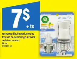 Maxi RECHARGE D'HUILE PARFUMÉE OU TROUSSE DE DÉMARRAGE AIR WICK offer